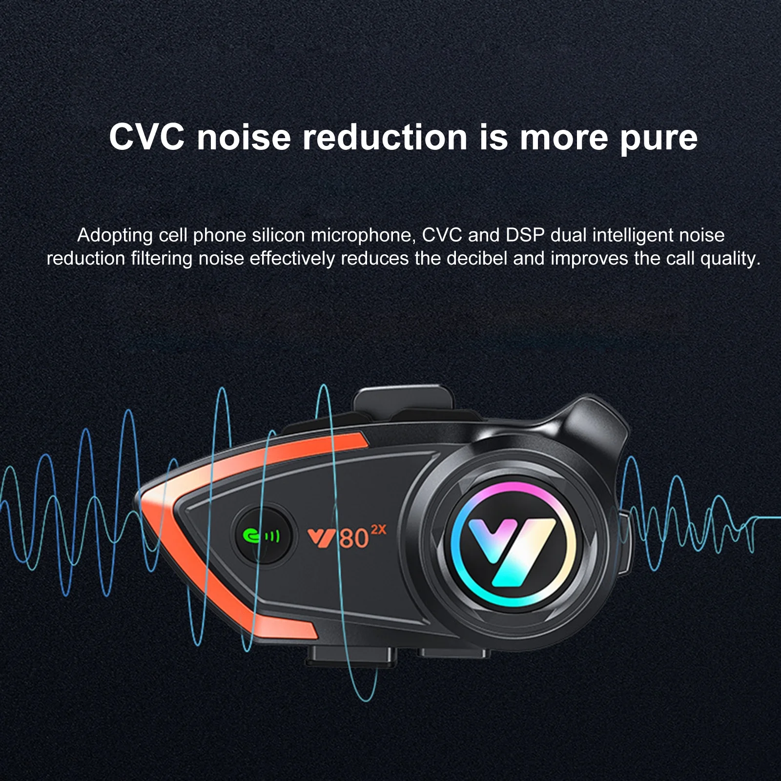 QINLIFE Wireless headset,Variety Wireless headset Compatible a BT Headset Helmet BT Up 1000M Communication Reduction Music IP67 Helmet Intercom ATV/Dirt Music IP67 Helmet Intercom ATV/Dirt Bike