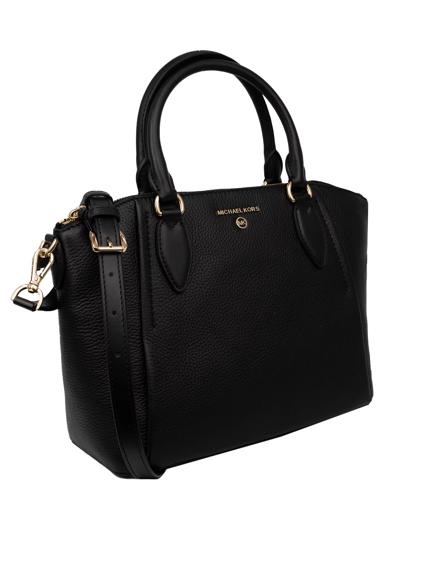 Michael Kors Women's Sienna Medium Pebbled Leather Satchel - Black