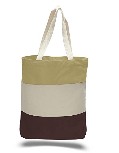 Fashion Tricolor Heavy Canvas Tote Bag Set of 6 (Hyacinth-Natural-Purple)