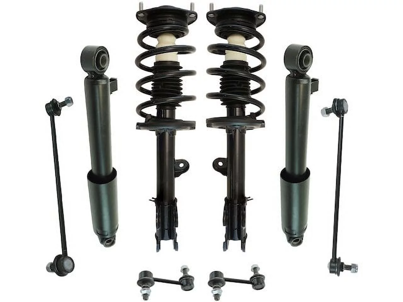 Front and Rear Shock Strut Coil Spring Sway Bar Link Kit 8 Piece - Compatible with 2010 - 2012 Hyundai Santa Fe 2011