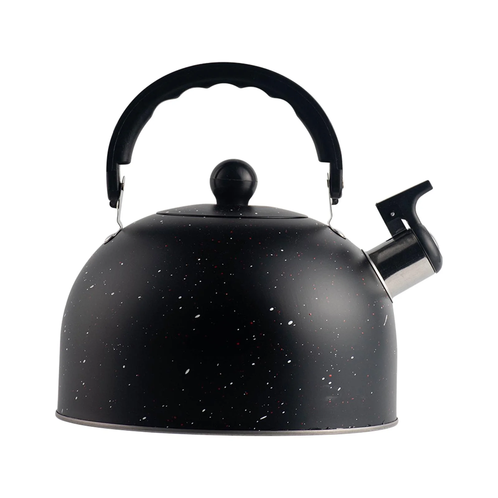 LOVIVER 2.5L Stainless Steel Tea Pot Whistling Sound Tea Kettle Lightweight Durable Tea Maker Loud Whistle for Outdoor Camping Dorm Kitchen Black