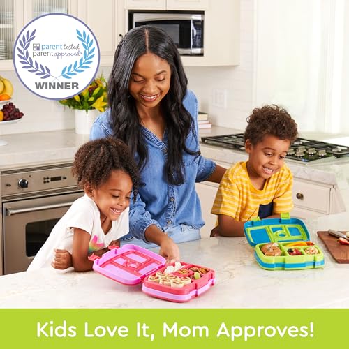 Bentgo® Kids Prints Leak-Proof, 5-Compartment Bento-Style Kids Lunch Box - Ideal Portion Sizes for Ages 3-7, Durable, Drop-Proof, Dishwasher Safe, & Made with BPA-Free Materials (Mermaid Scales)