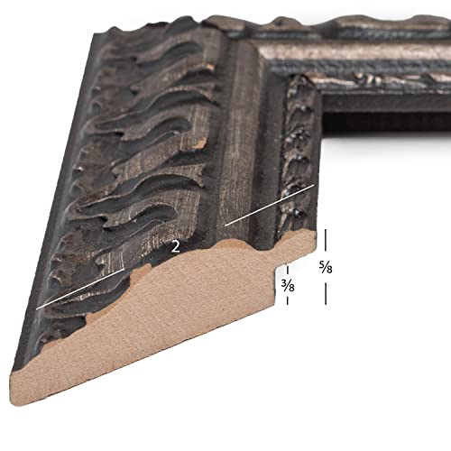 Craig Frames Bravado, 8x10 Picture Frame, Antique Silver