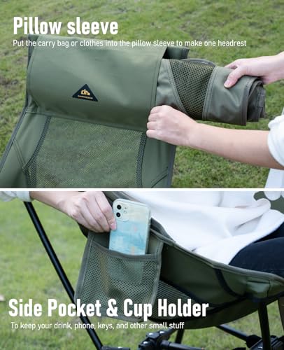 iClimb Ultralight Compact Camping Folding Beach Chair with Anti-Sinking Large Feet