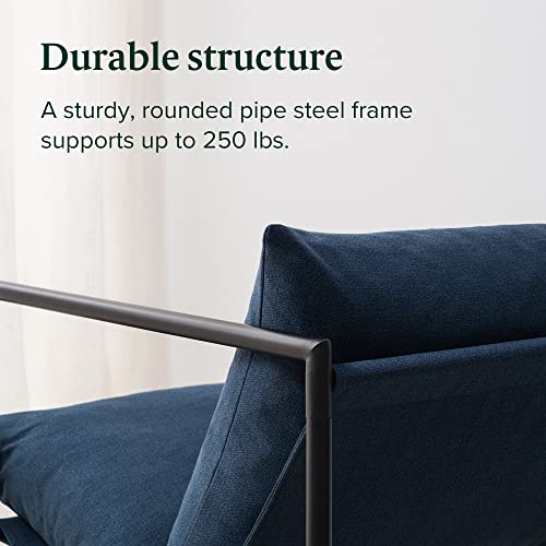 ZINUS Aidan Sling Accent Chair, Metal Framed Armchair with Shredded Foam Cushioning, Black