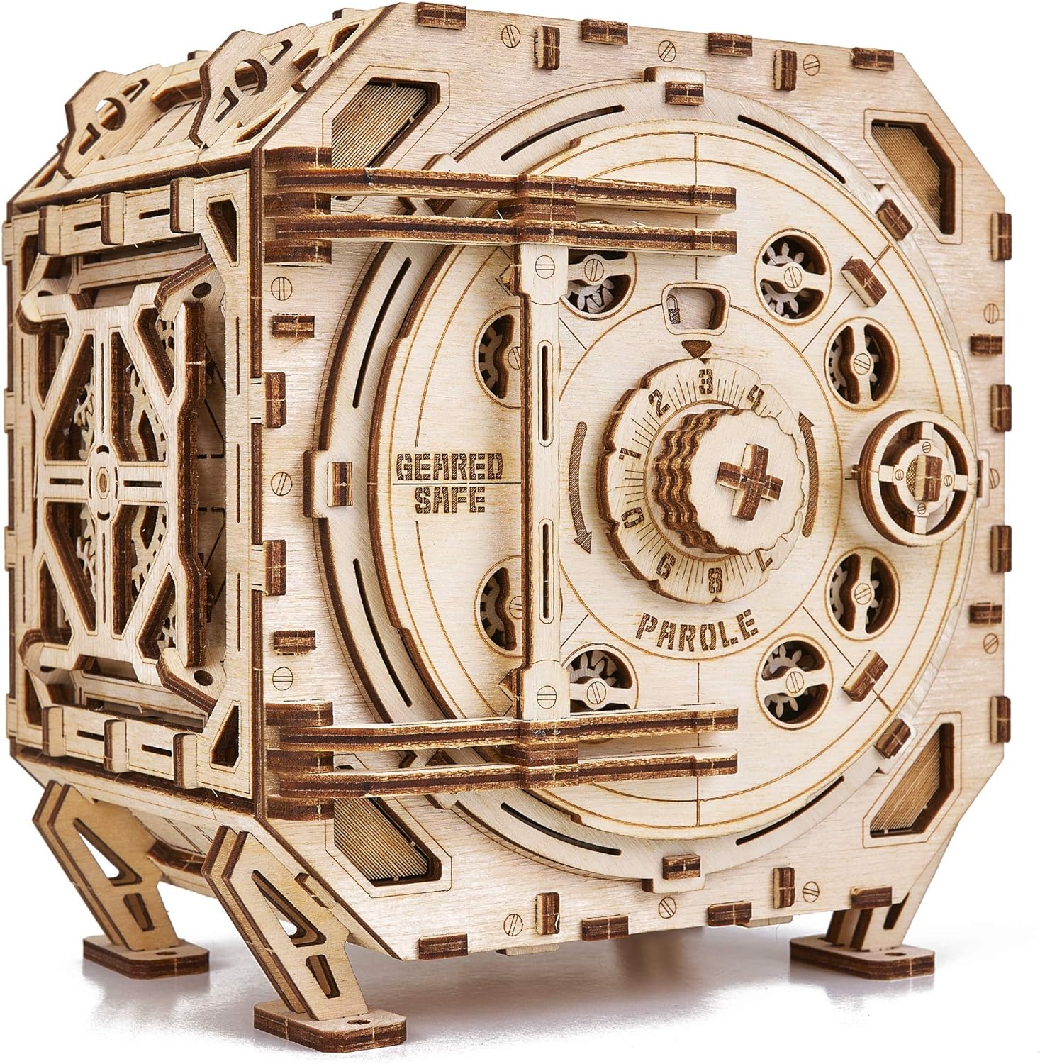 Wood Trick Safe Wooden Model Kit for Adults and Kids to Build - DIY Locker Puzzle Box with Combination - Mechanical - Store Your Precious Items - Heavy Duty Design - 3D Wooden Puzzle