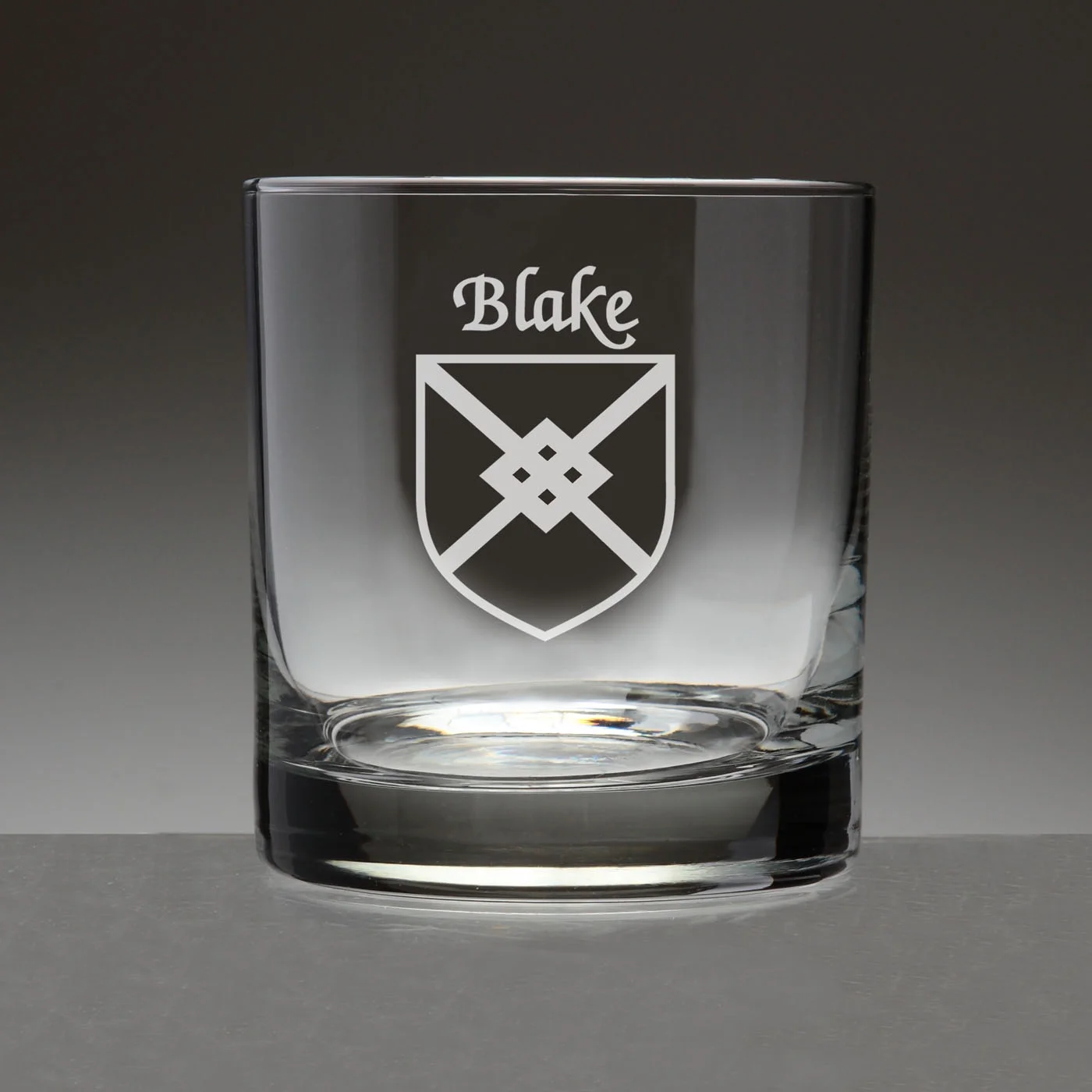 Blake Irish Coat of Arms Tumbler Glasses - Set of 4 (Sand Etched)