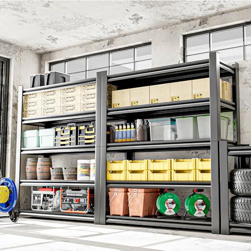 5 Tier Heavy Duty Metal Shelving Unit - Industrial Storage Shelf for Garage and Industrial Use - Durable Storage Shelf Organizer, 24