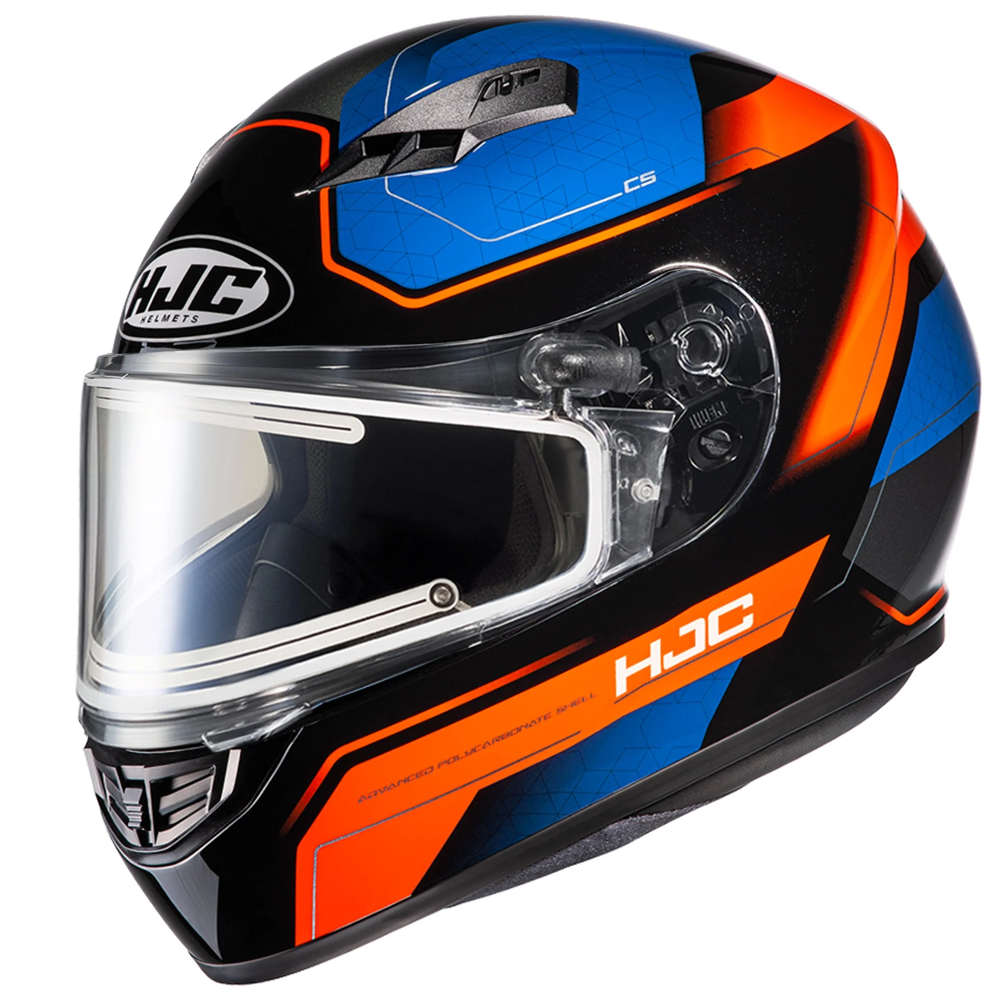 HJC CS-R3 Inno Snow Helmet w/Heated Electric Shield Blue/Orange SM