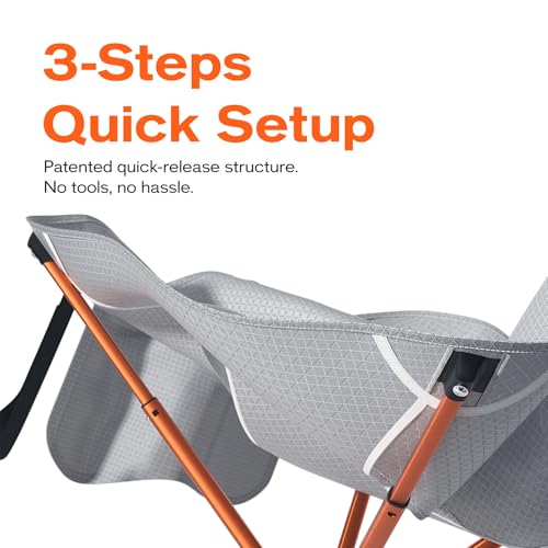 Unigear Compact Camping Chair for Adults, Lightweight Portable Folding Chair 2.6lb, 3 Steps Easy Setup & Fold, for Outdoor Hiking, Fishing, Travel, Backpacking