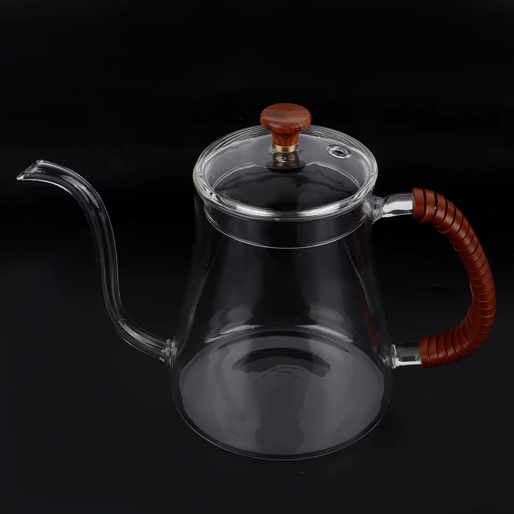 Viccilley Coffee Kettle Thickened Glass Gooseneck Kettle Tea Pour Over Kettle Coffee Dripper 600ML
