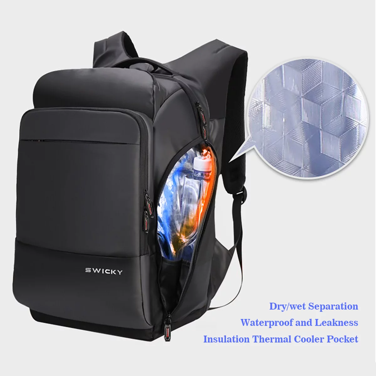 Aokur Laptop Backpack for Travel, 17.3 inch Anti-Theft Business Backpack for Men Women with USB Charging Port and Side Insulation Pocket, TSA Friendly, Gifts