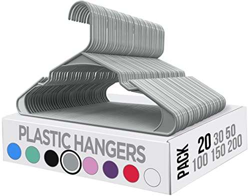 Utopia Home Clothes Hangers 50 Pack - Plastic Hangers Space Saving - Durable Coat Hanger with Shoulder Grooves (White)