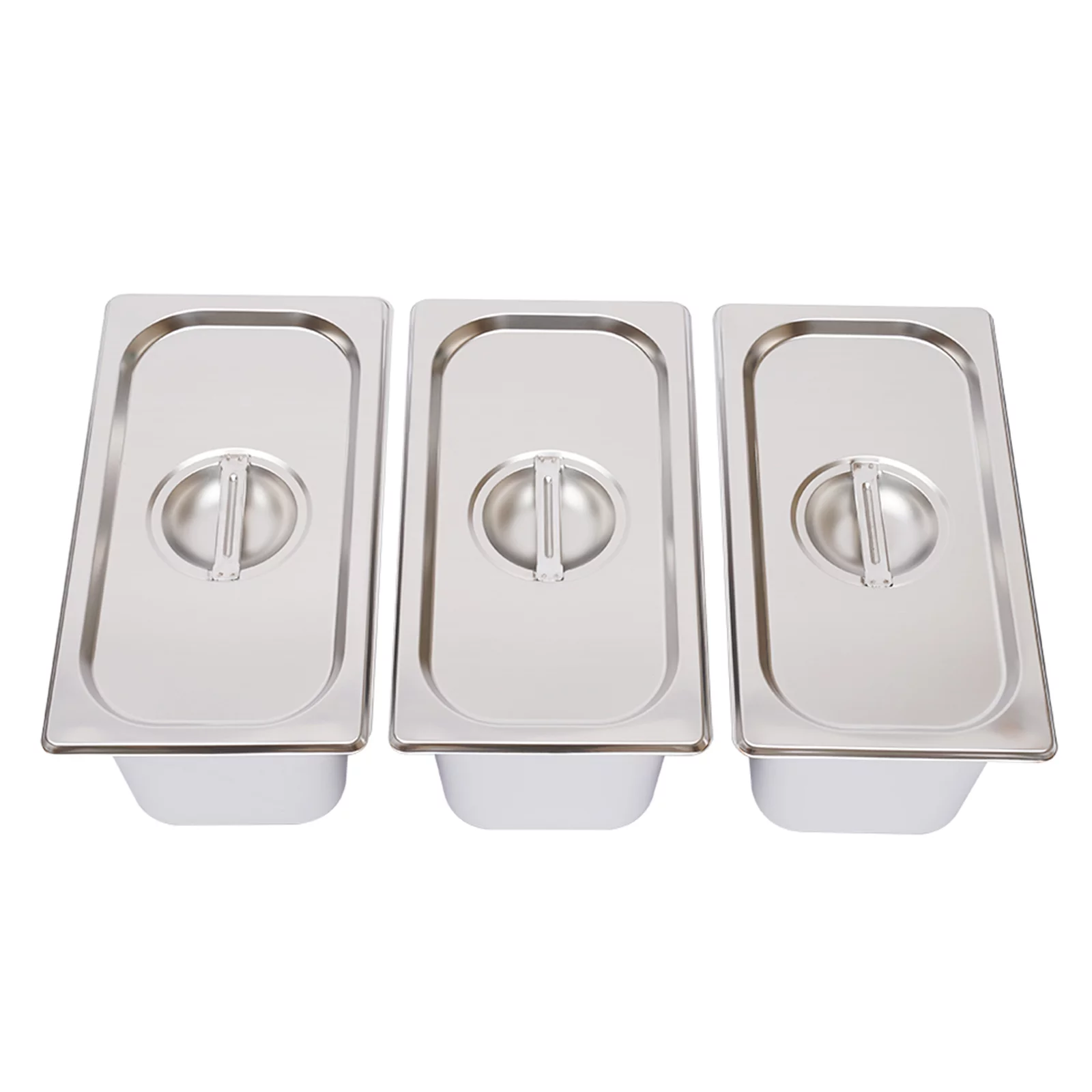 Oukaning 7L Commercial Electric Food Warmer Buffet Steam Table Stainless Steel 3 Pan 850W