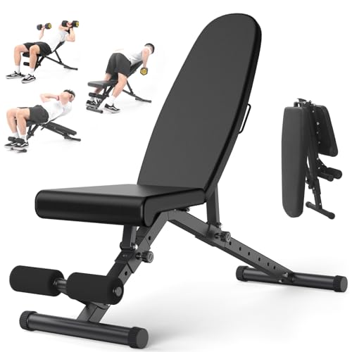 Weight Bench, 900LBS Adjustable Strength Training Bench for Full Body Workout With Fast Folding, for Home Gym