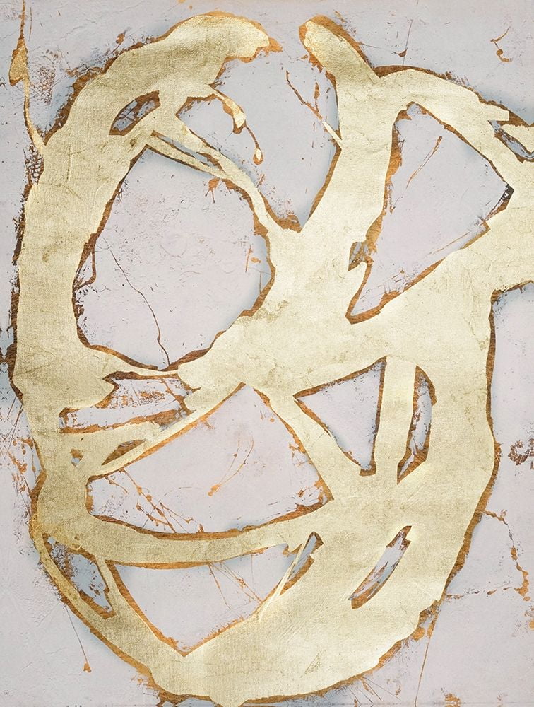 Ashley, Erin 19x24 Gold Ornate Wood Framed with Double Matting Museum Art Print Titled - Ace of Spades in Gold II