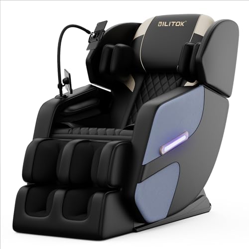 Luxury Zero Gravity Full-Body Massage Chair with Heating, Bluetooth Audio, and Foot Rollers - Home Relaxation Recliner (Velvet Black)