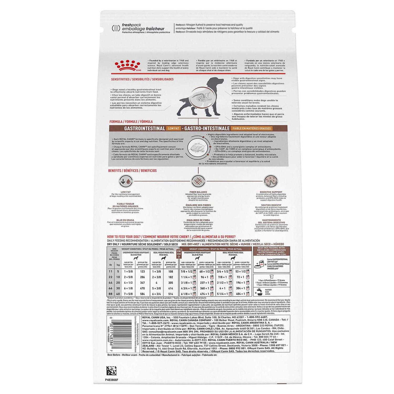 Royal Canin Veterinary Diet Gastrointestinal Low Fat Dry Dog Food - Pet Supplies online store
