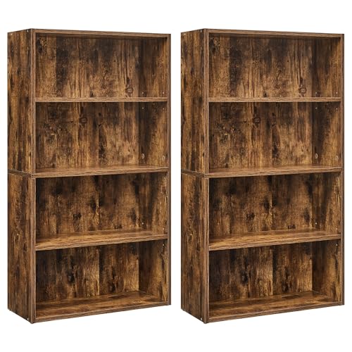 VASAGLE CUSTOS Collection - Bookshelf, 5-Tier Bookcase, Book Shelf, Open Storage Shelf, 9.4 x 23.6 x 52.8 Inches, for Living Room, Home Office, Dinning Room, Rustic Brown ULBC165X01