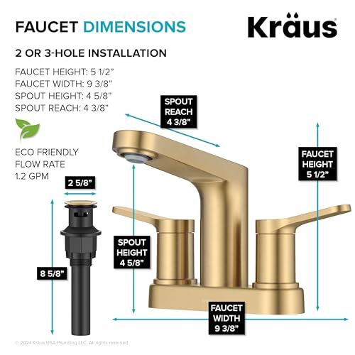 KRAUS Indy Single Handle One Hole Bathroom Sink Faucet in Chrome, KBF-1411CH