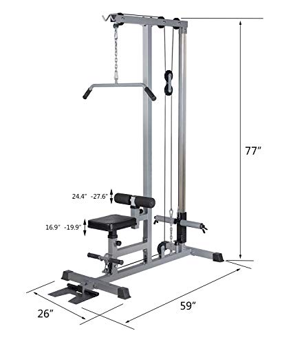 GDLF LAT Pull Down Machine Low Row Cable Fitness Exercise Body Workout Strength Training Bar Machine