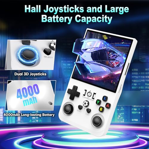 R36MAX Handheld Retro Game Console,Retro Video Game Console Built-in Games,4.0 inch IPS Screen,Linux System with Professional Gaming Chip,4000mAh Rechargeable Battery(Transparent Gray)