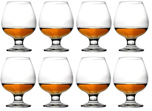 Collection 8 Piece Glass Set - For Drinking Brandy, Bourbon, and Wine (Brandy (13.25 oz))