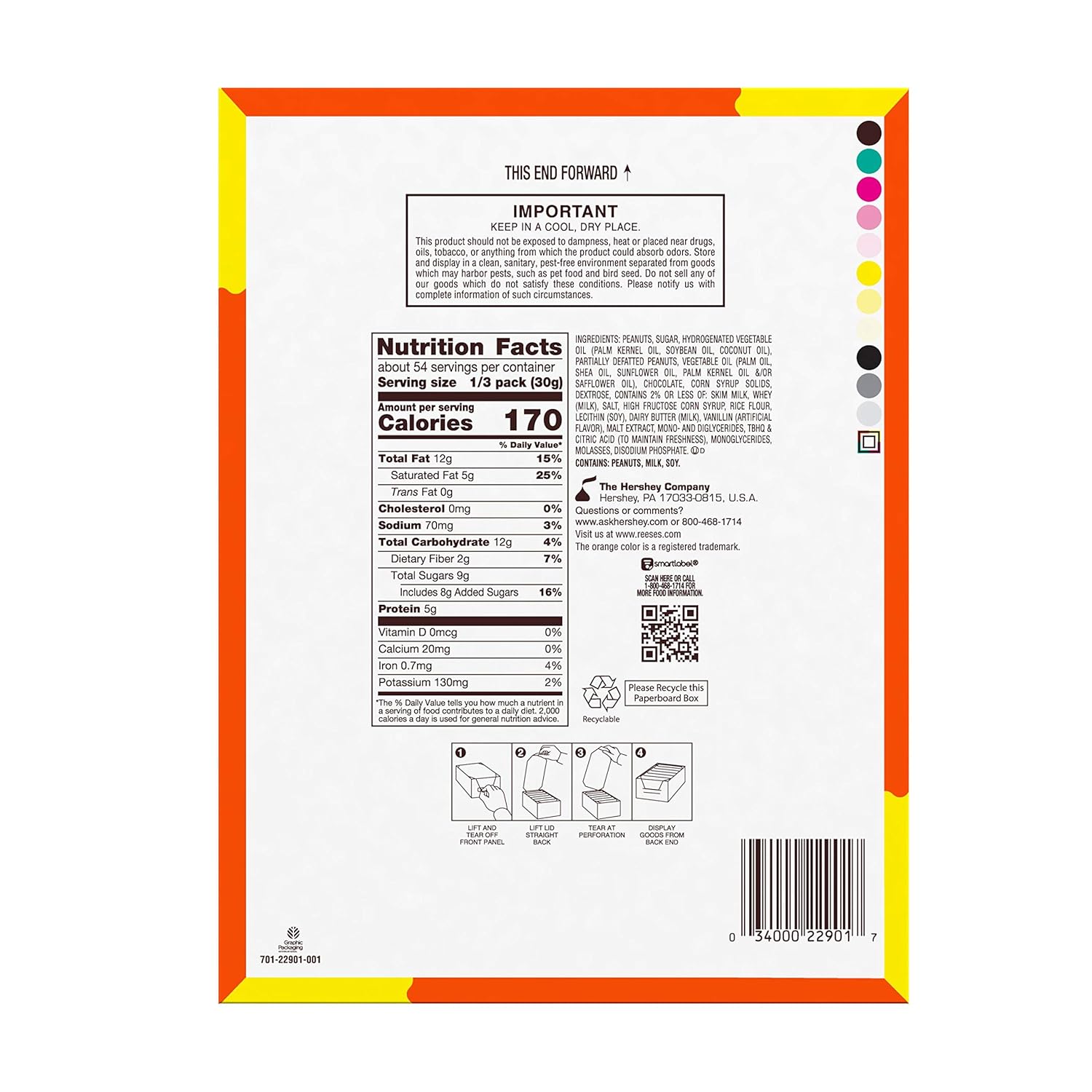 REESE'S Crunchy Peanut Peanut Butter and Peanuts King Size, Candy Bars, 3.2 oz (18 Count)