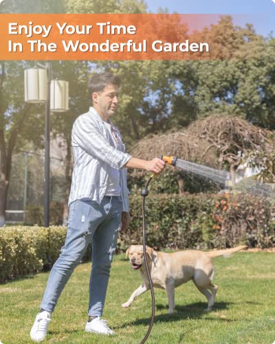 Ayleid Retractable Garden Hose Reel,1/2 in x 100 ft Wall Mounted Hose Reel, with 9- Function Sprayer Nozzle, Any Length Lock/Slow Return System/Wall Mounted/180°Swivel Bracket (Grey)