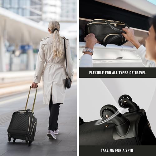 Kenneth Cole REACTION Chelsea Chevron Quilted Luggage, Black, 24-Inch Checked