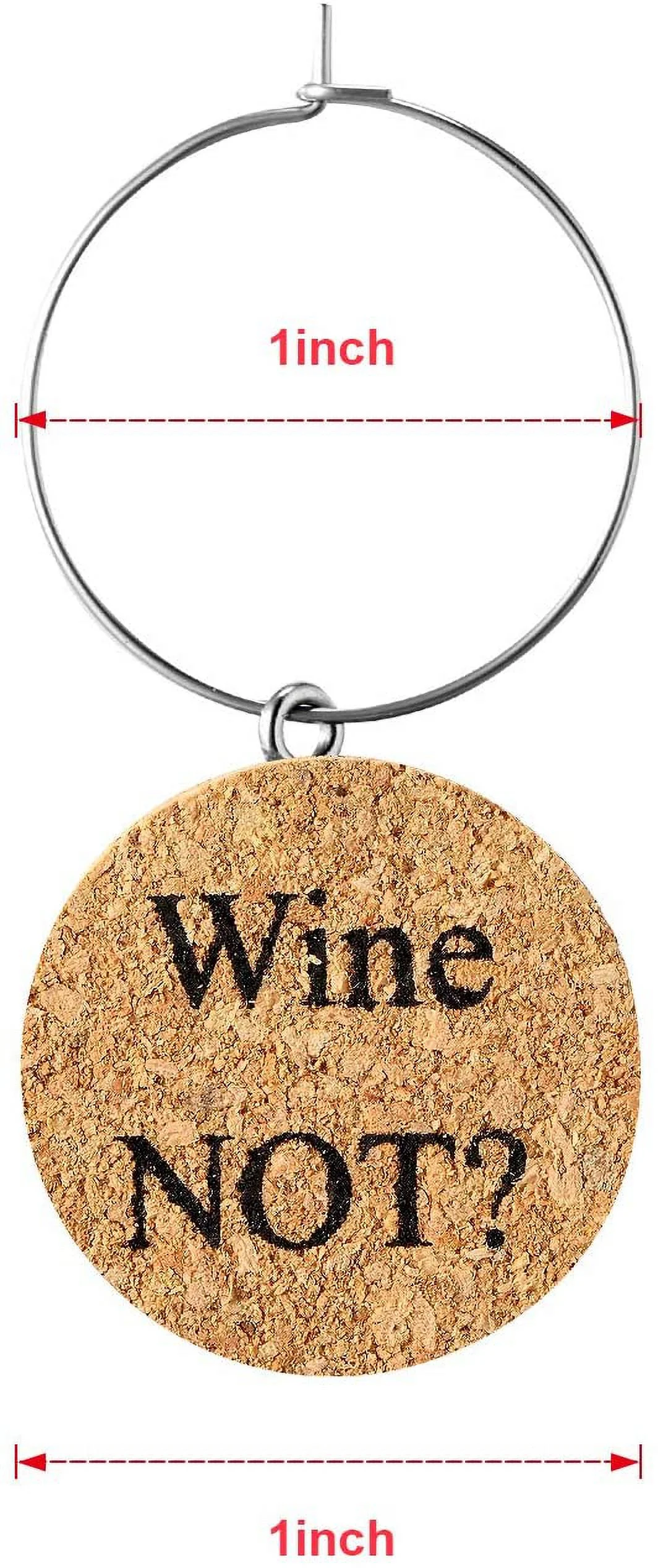 12 Pieces Wine Glass Charms Markers Drink Markers for Wine Glass Champagne Flutes Cocktails, Martinis (Wooden, 12 Pieces)