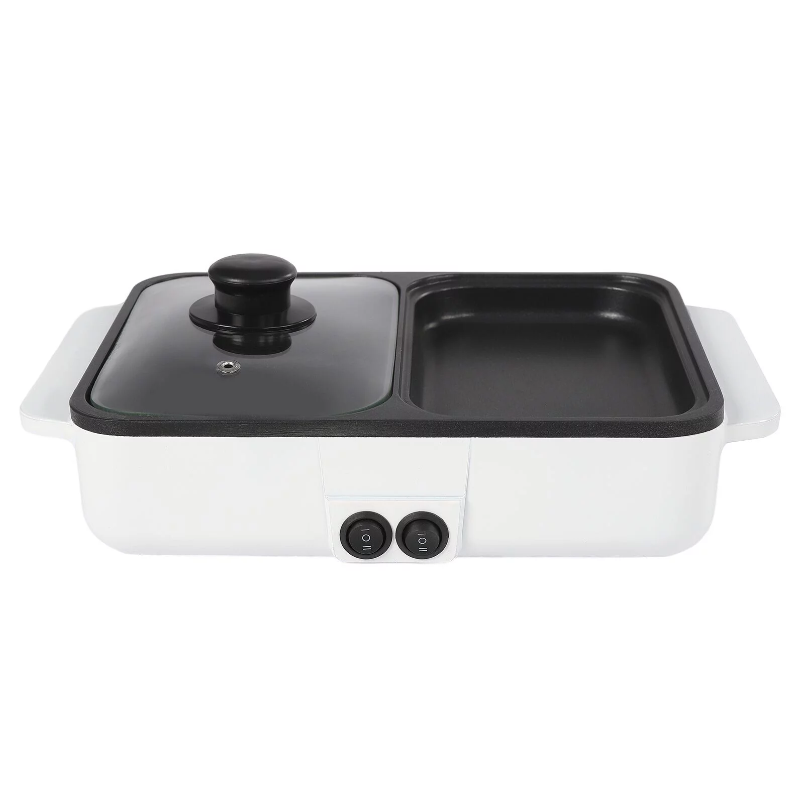 2 in 1 Electric Hot Pot Non-Stick BBQ Plate Barbecue Grill Cooking Frying Pan