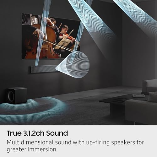 SAMSUNG Q990D 11.1.4ch Soundbar w/Wireless Dolby Atmos Audio, Rear Speaker Included, Q-Symphony, SpaceFit Sound Pro, Adaptive Sound, Game Mode Pro with Alexa Built-in, HW-Q990D/ZA