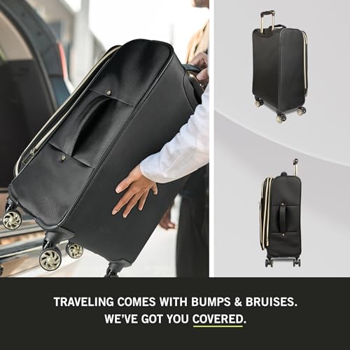 Kenneth Cole REACTION Chelsea Chevron Quilted Luggage, Black, 24-Inch Checked