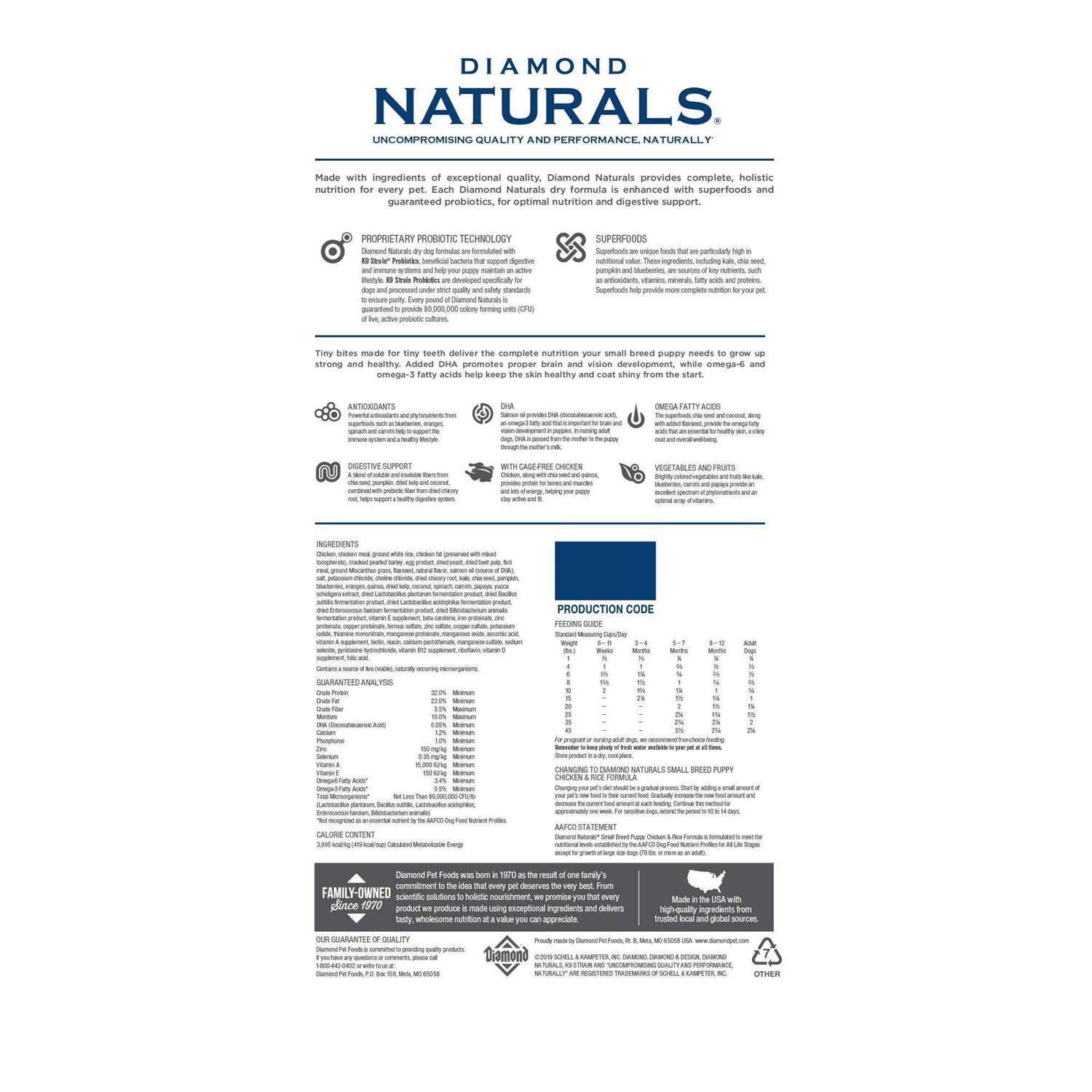 Diamond Naturals Small Breed Puppy Dry Food - Pet Supplies online store