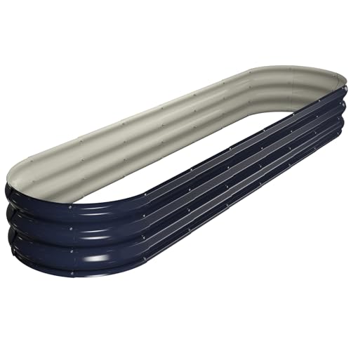 Raised Garden Bed Kit, 4x2x1 ft Galvanized Planter Box Outdoor with Safety Edging, Large Metal Raised Beds for Gardening Vegetables Flower Herb (Avocado Green)