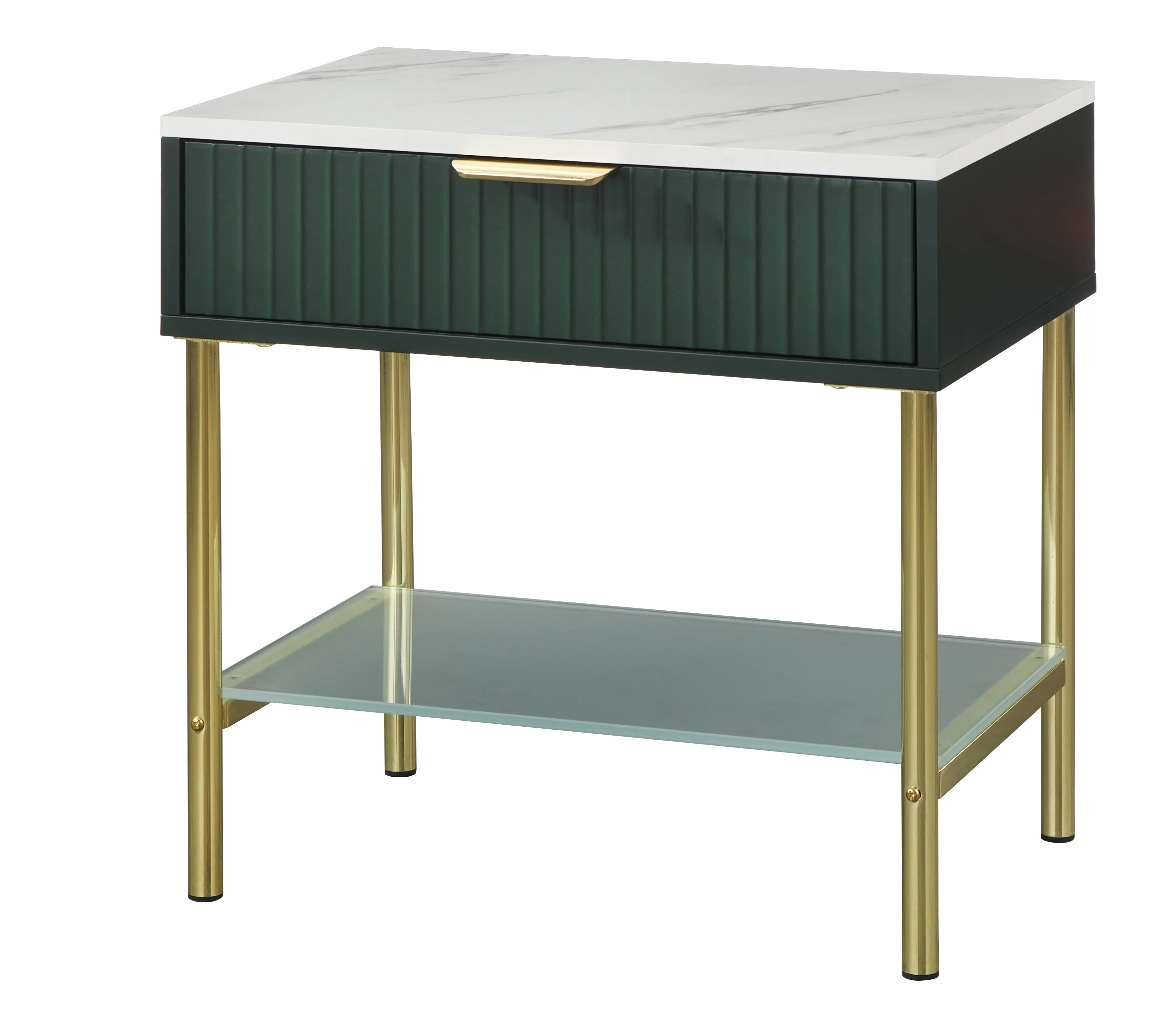 TMS Burke Single Drawer End Table, Green