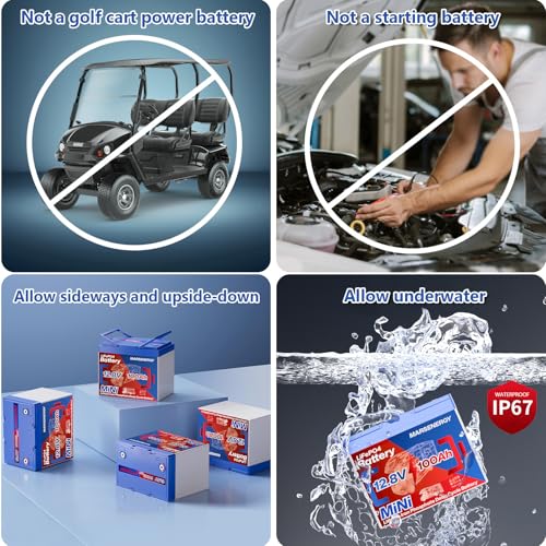 12V 100Ah Lifepo4 Battery, Bci Group 24, Built-in 100A Smart BMS, 4500 to 15000 Deep Cycle Grade A Cells Lithium Battery for Rv, Trolling Motor, Marine, Home Energy Storage, Solar Panel System(R-1PC)