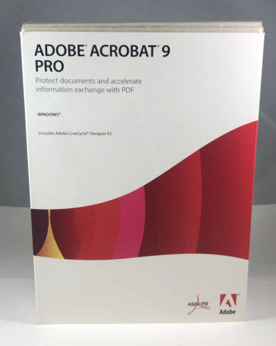 Adobe Acrobat 9 Pro Extended - Windows w/ Upgrade 6.0 Disc Full w ...