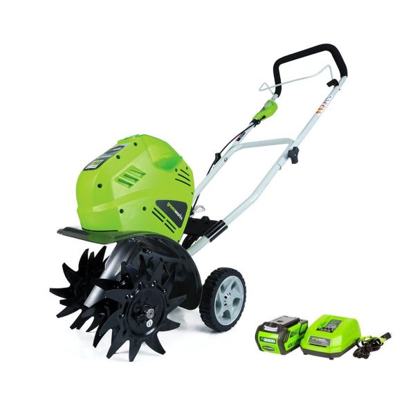 Greenworks 40V 10-calowy Akumulatorowy Glebogryzarka/Tiller z Baterią 40 Ah i Ładowarką, 27062