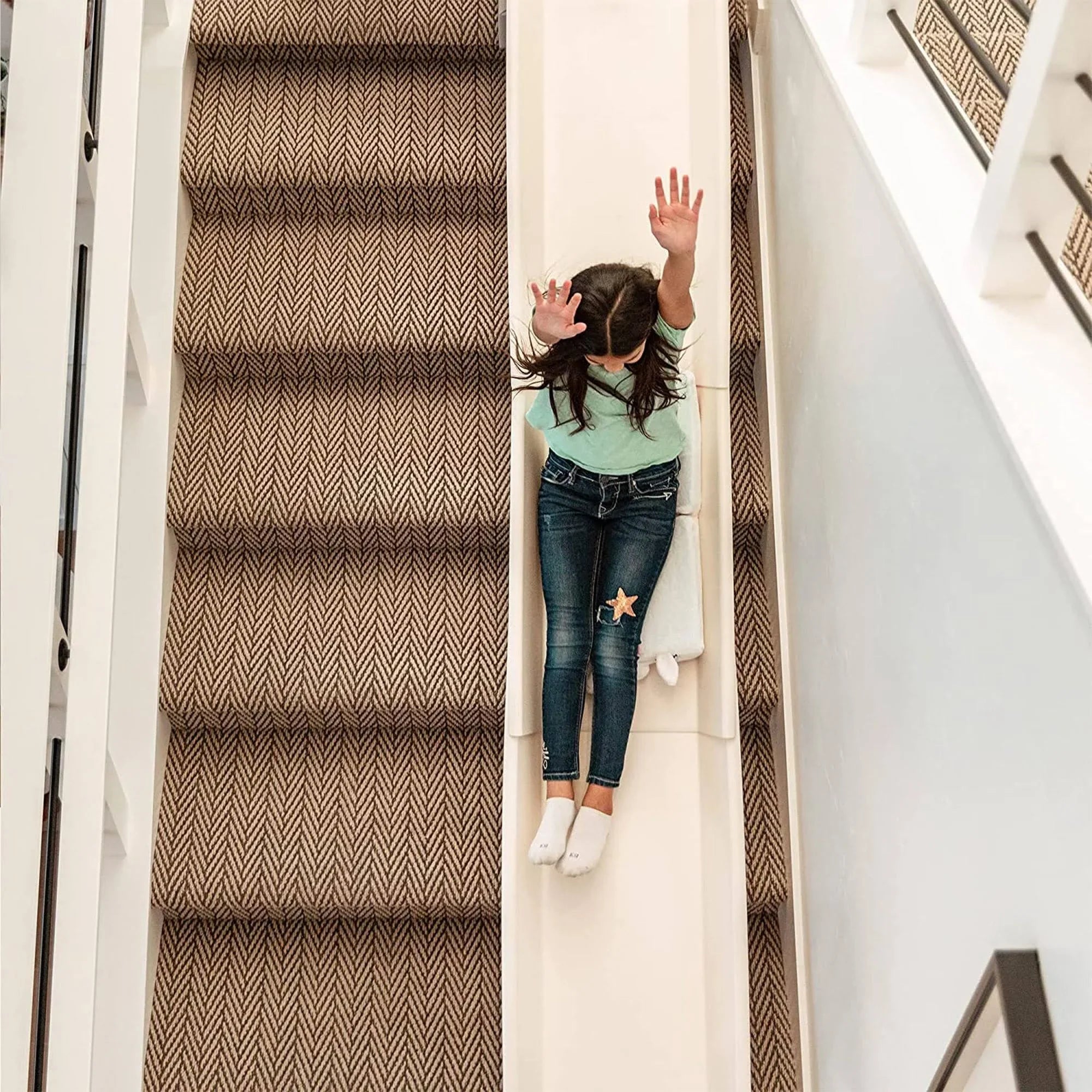 Stairslide – Oryginalna Zjeżdżalnia Montowana na Schodach dla Dzieci (na 9 do 12 schodów) – 8 sztuk