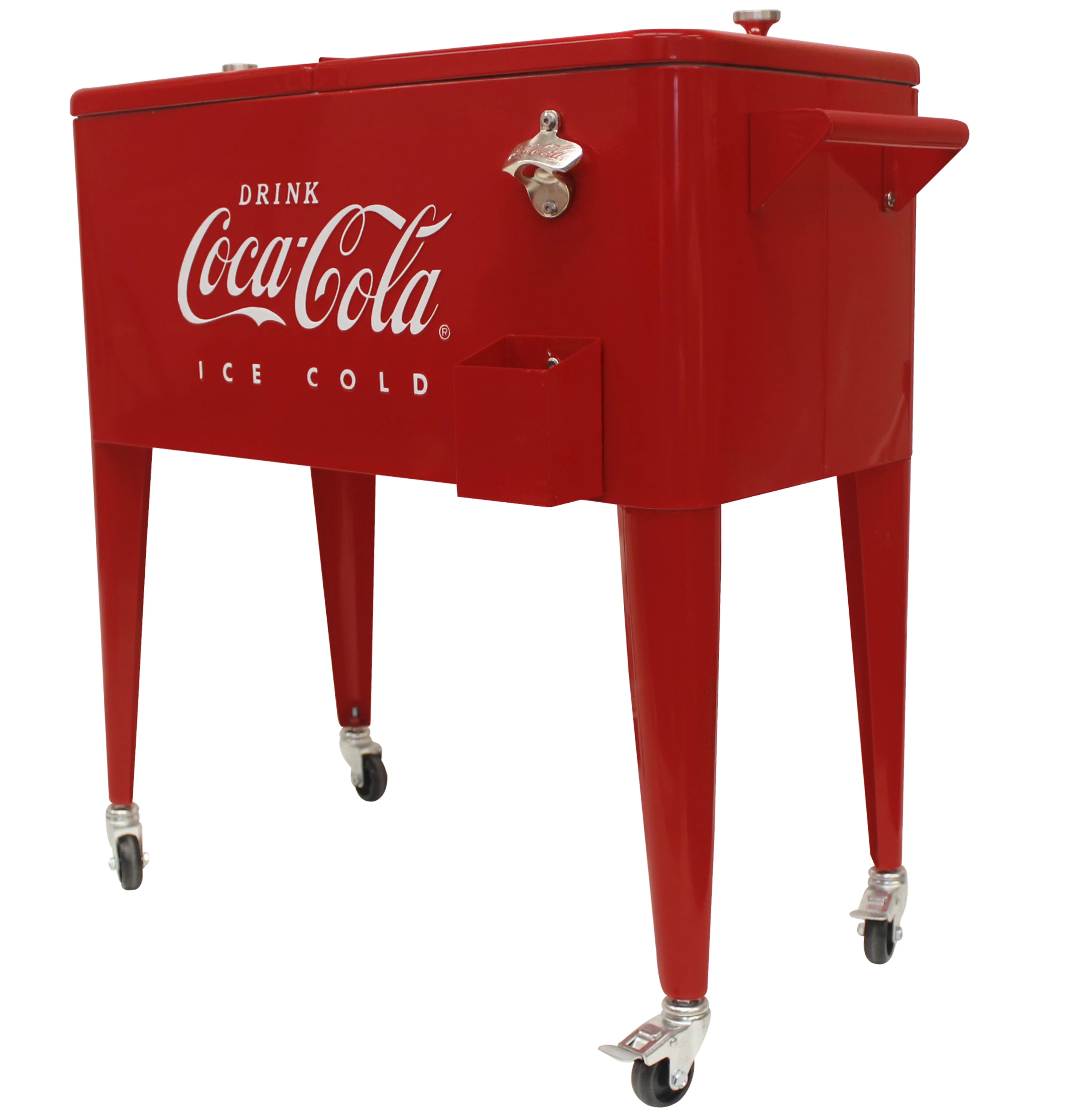 Leigh Country CP 98121 Coca-Cola Metal 80 Qt. Outdoor Patio Cooler - Czerwony - Made in USA
