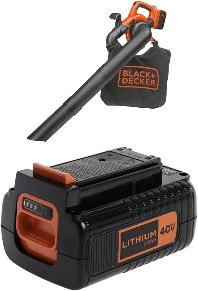 BLACK+DECKER 40V MAX Poddmuchiwacz/Odkurzacz z Dodatkową Baterią 2,0-Ah (LSWV36 & LBX2040)