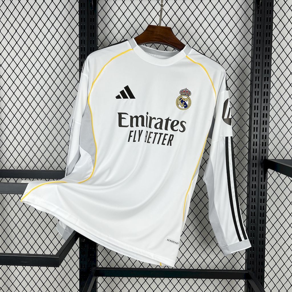 Real Madrid 25/26 Home Long Sleeves jersey kit