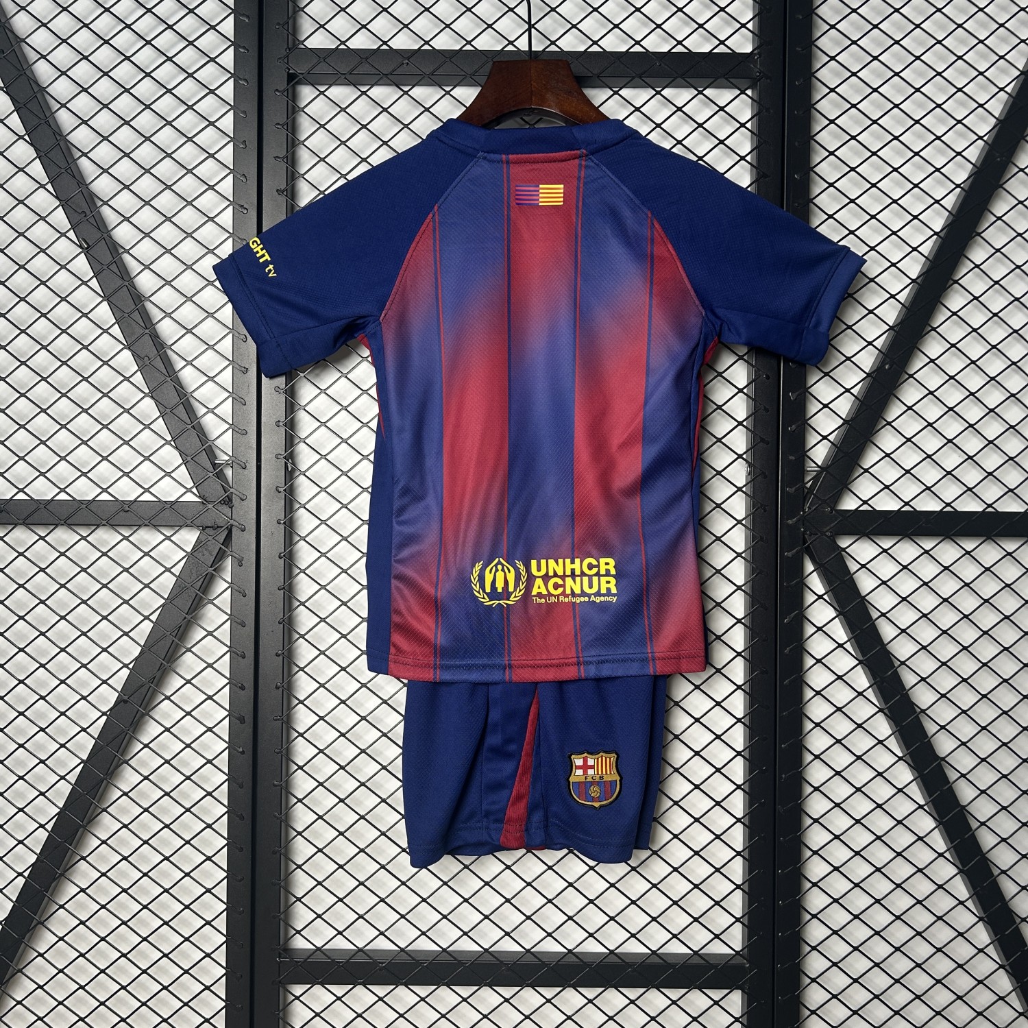 Barcelona 25/26 home kids jersey kit