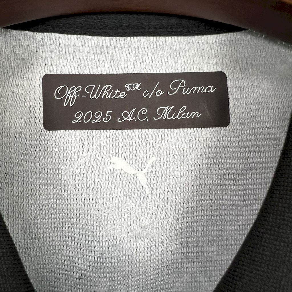 AC Milan off white black kids jersey kit shirt