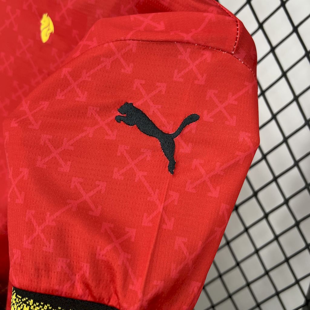 AC Milan off white red kids jersey kit shirt