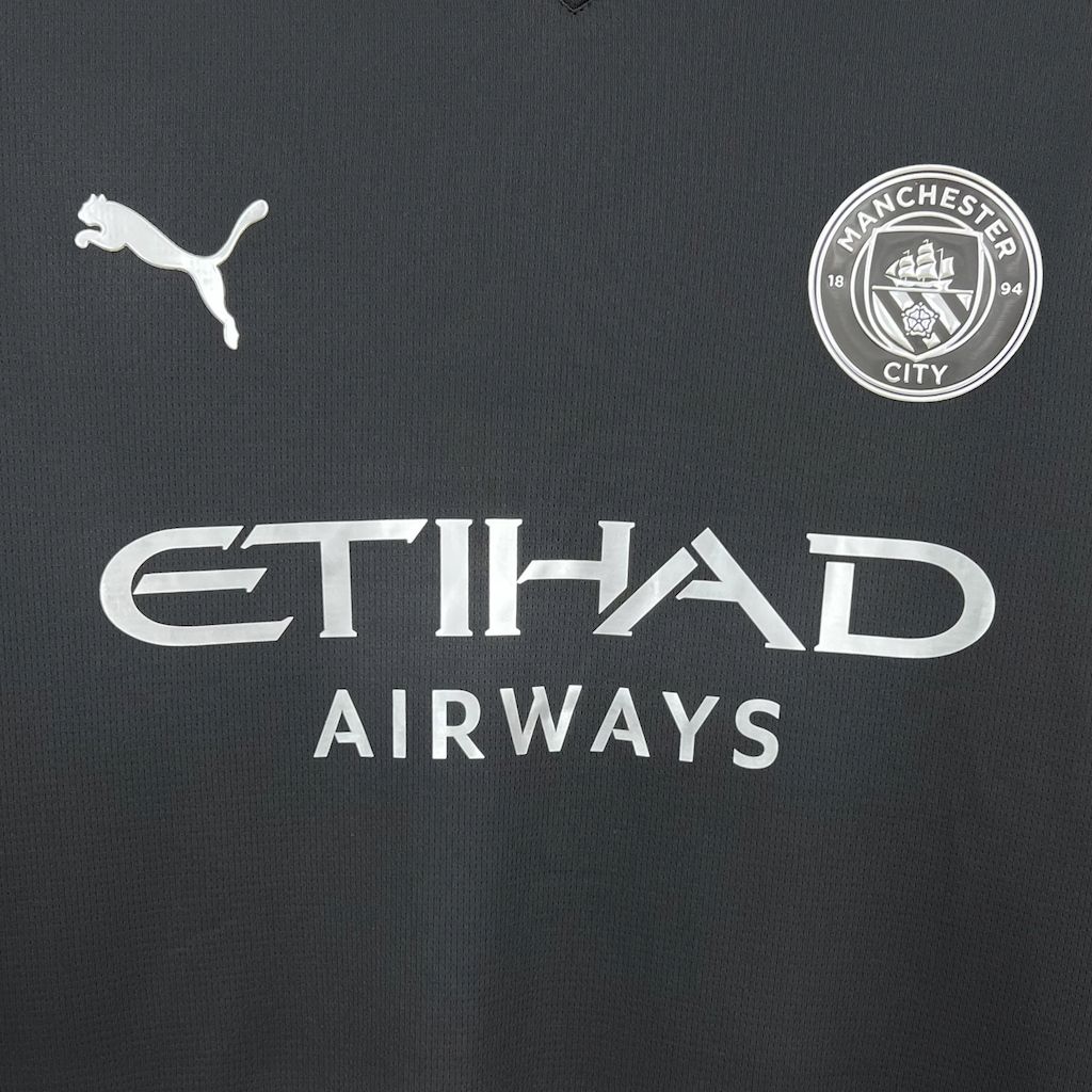 Manchester City 25/26 black away jersey kit shirt