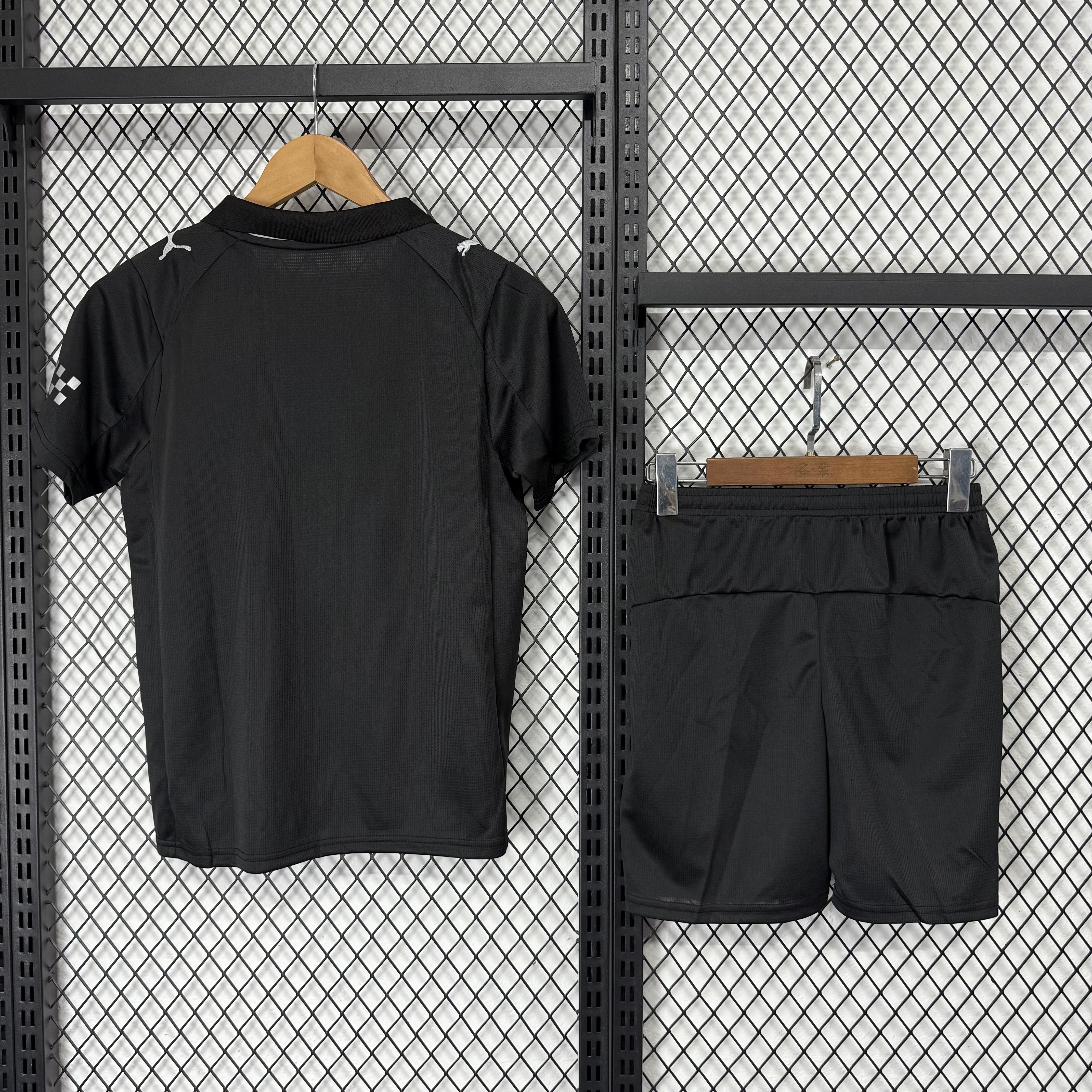 Manchester City 25/26 black away kids jersey kit