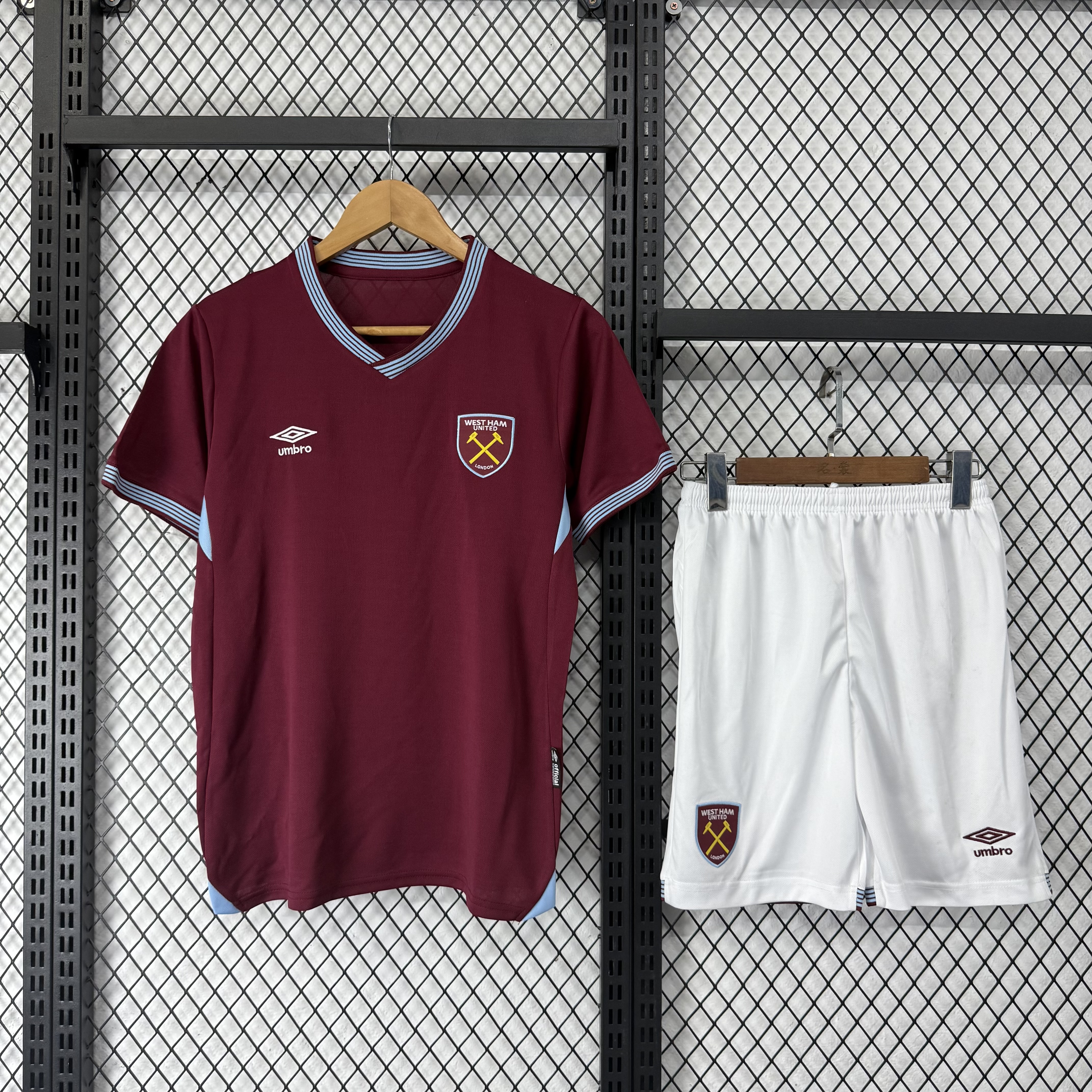 West Ham United 25/26 home kids jersey kit